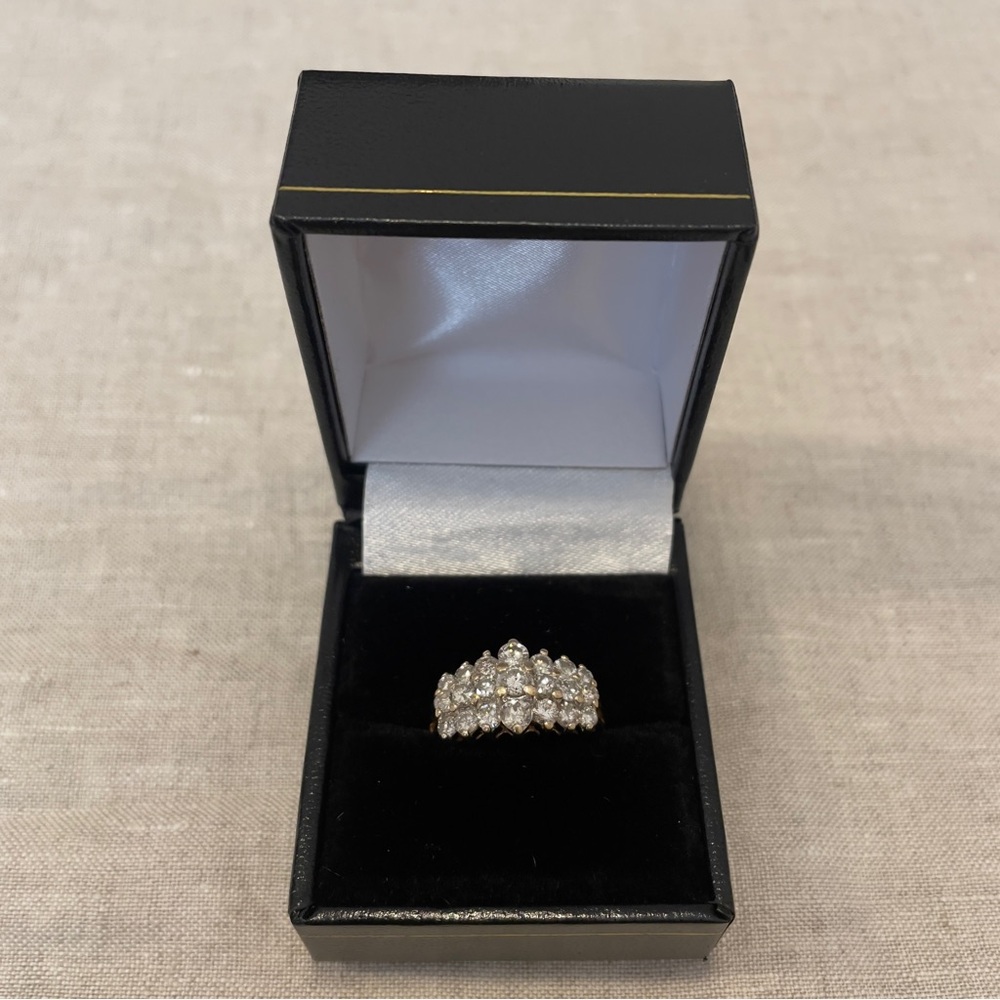 IGRB 14 KT Yellow Gold Ring 2 CT Diamonds I-1 4.9 Grams Size 7.25 Appraised
